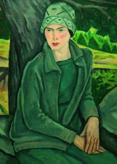Portrait of a woman in green clothing